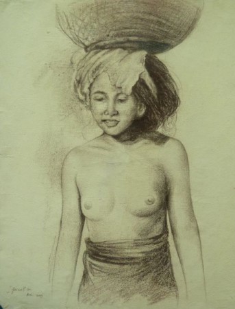 Faizal - Balinese Lady II
 50 x 40 cm
 pencil drawing on paper